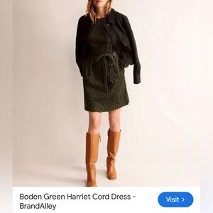 Boden Black and Green Long Sleeve Dress